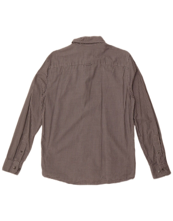 Camisa Calvin Klein para hombre pequeña de algodón a cuadros gris