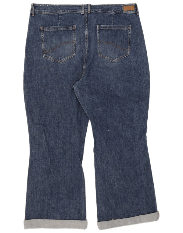 Vaqueros acampanados cortos de cintura alta con mosca para mujer de Fat Face UK 20 2XL W40 L26 Azul