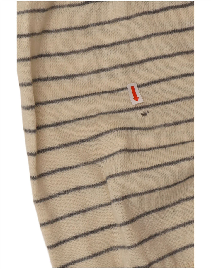 DATCH Suéter con Cuello en V para Hombre XL Acrílico Rayado Blanco Roto