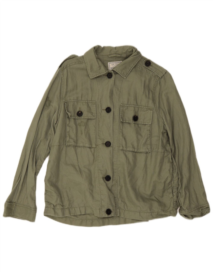 Chaqueta militar extragrande para mujer Fat Face UK 8 Small Lino verde