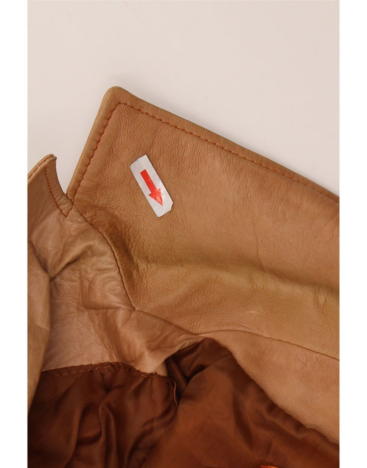 Society Chaqueta tipo blazer corta con 2 botones para mujer UK 40 Cuero marrón medio