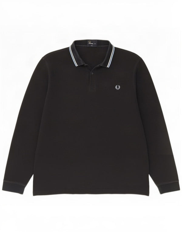 Fred Perry Polo De Manga Larga Slim Fit para Hombre 2XL Azul Marino A Rayas