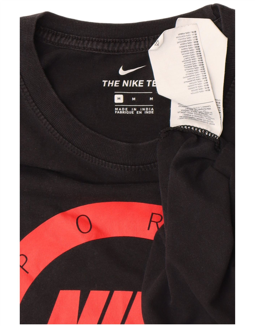 NIKE Camiseta gráfica para hombre Top mediano de algodón negro