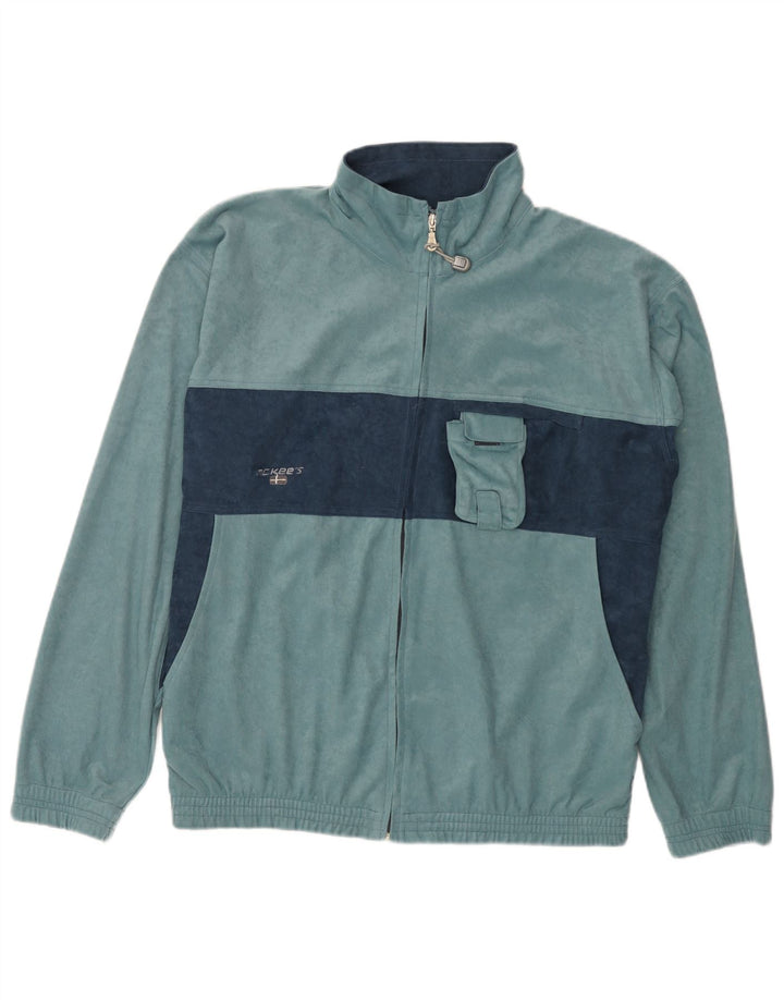 Mc Kees Hombre Chándal Top Chaqueta Poliéster Color Block Azul Medio