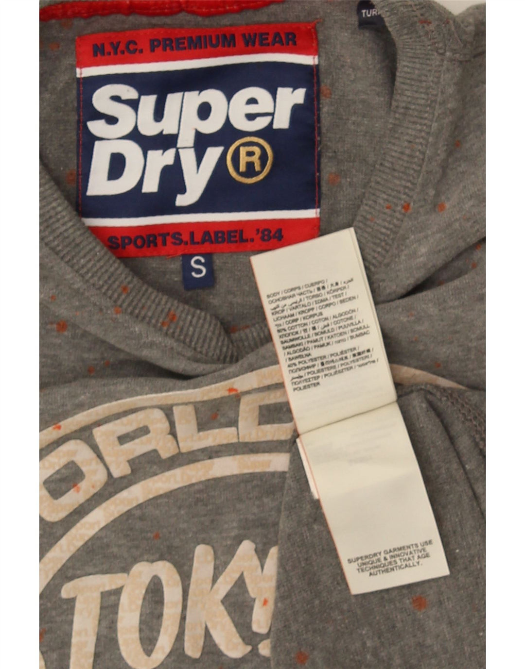 Superdry Camiseta Gráfica De Algodón Con Motivos Grises Pequeños Para Hombre