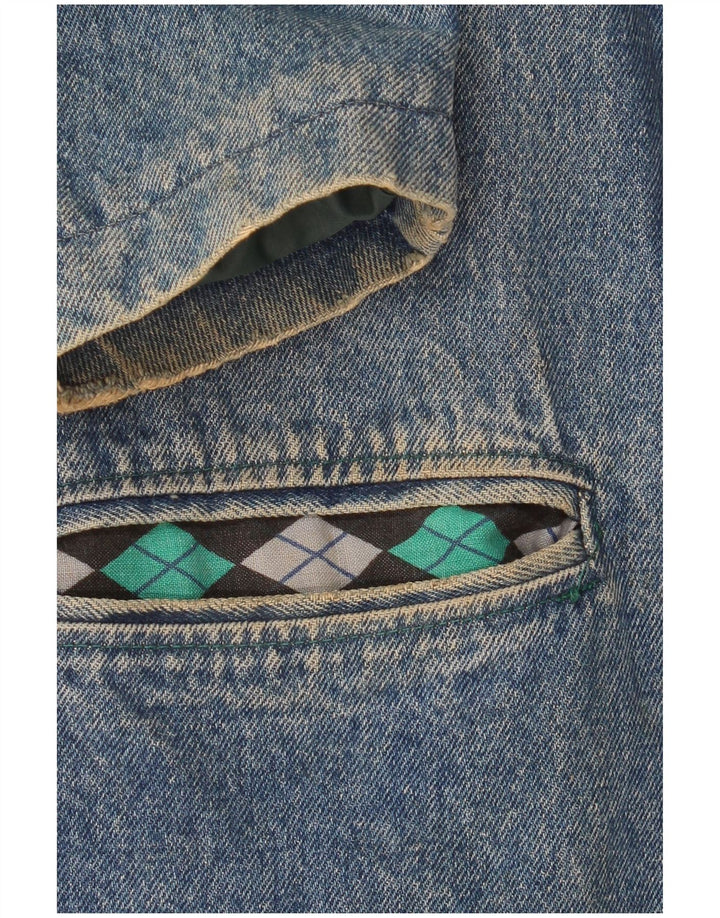 Vintage hombres chaqueta de mezclilla Reino Unido 38 azul medio
