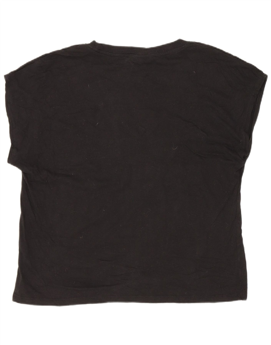 Zara Mujer Camiseta Top UK 44 Mediano Negro Algodón
