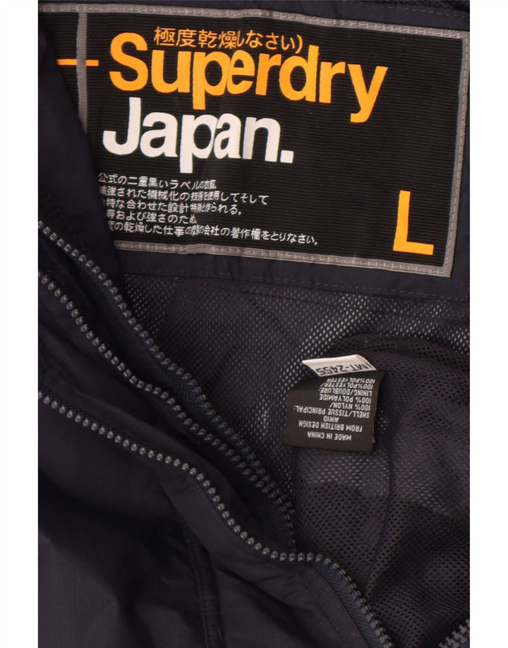 Chaqueta impermeable Superdry para mujer UK 46 Large Nylon azul marino