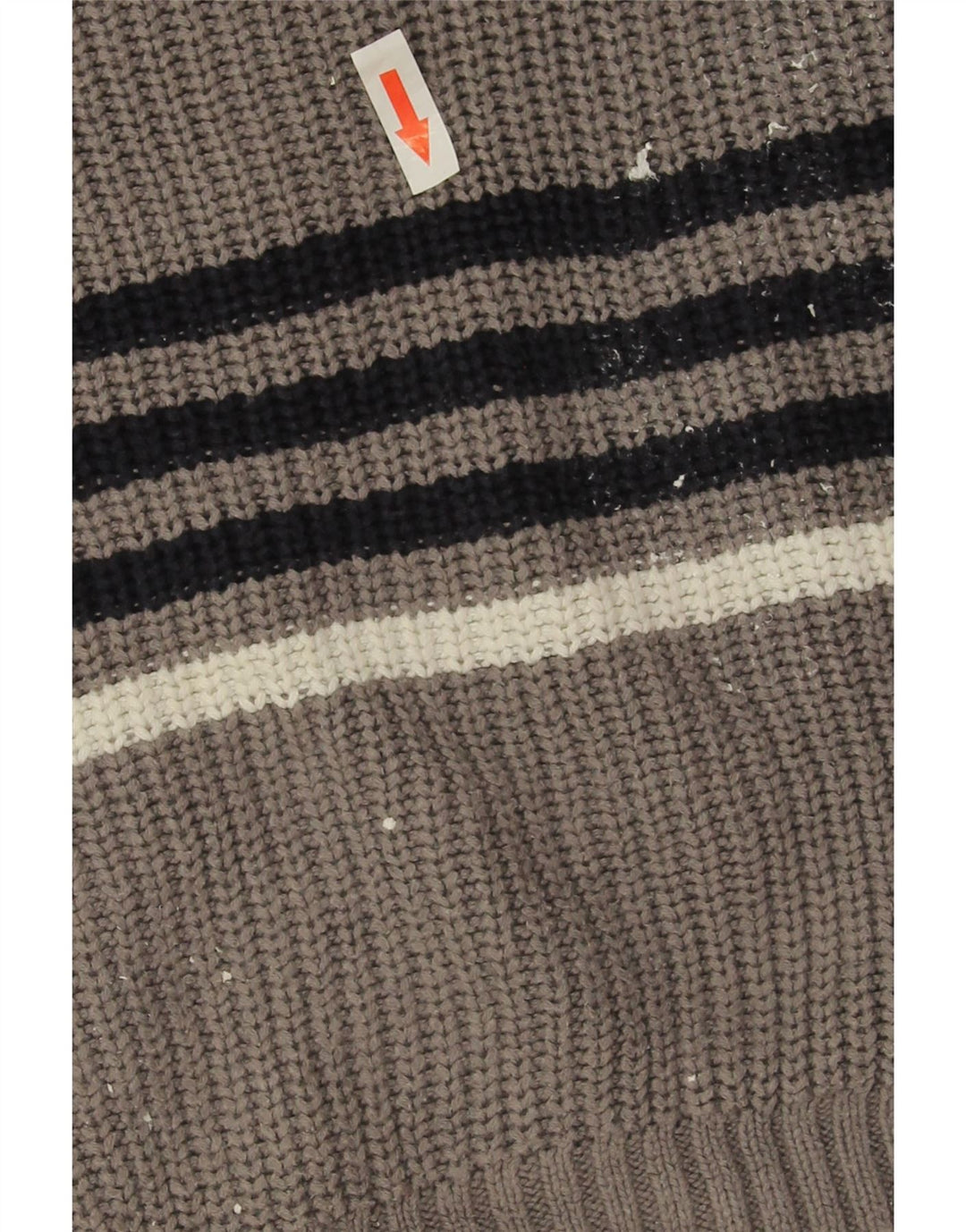 Zara Hombre Jersey Cuello Redondo Jersey Grande Gris Rayas