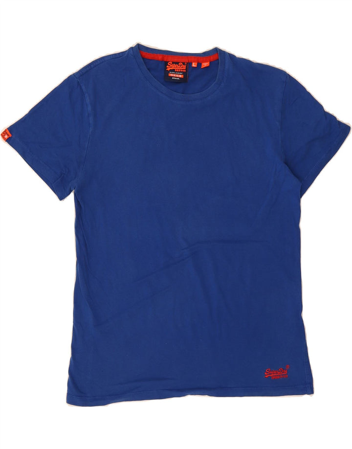 SUPERDRY Mens T-Shirt Top Large Blue Cotton Vintage Superdry and Second-Hand Superdry from Messina Hembry 
