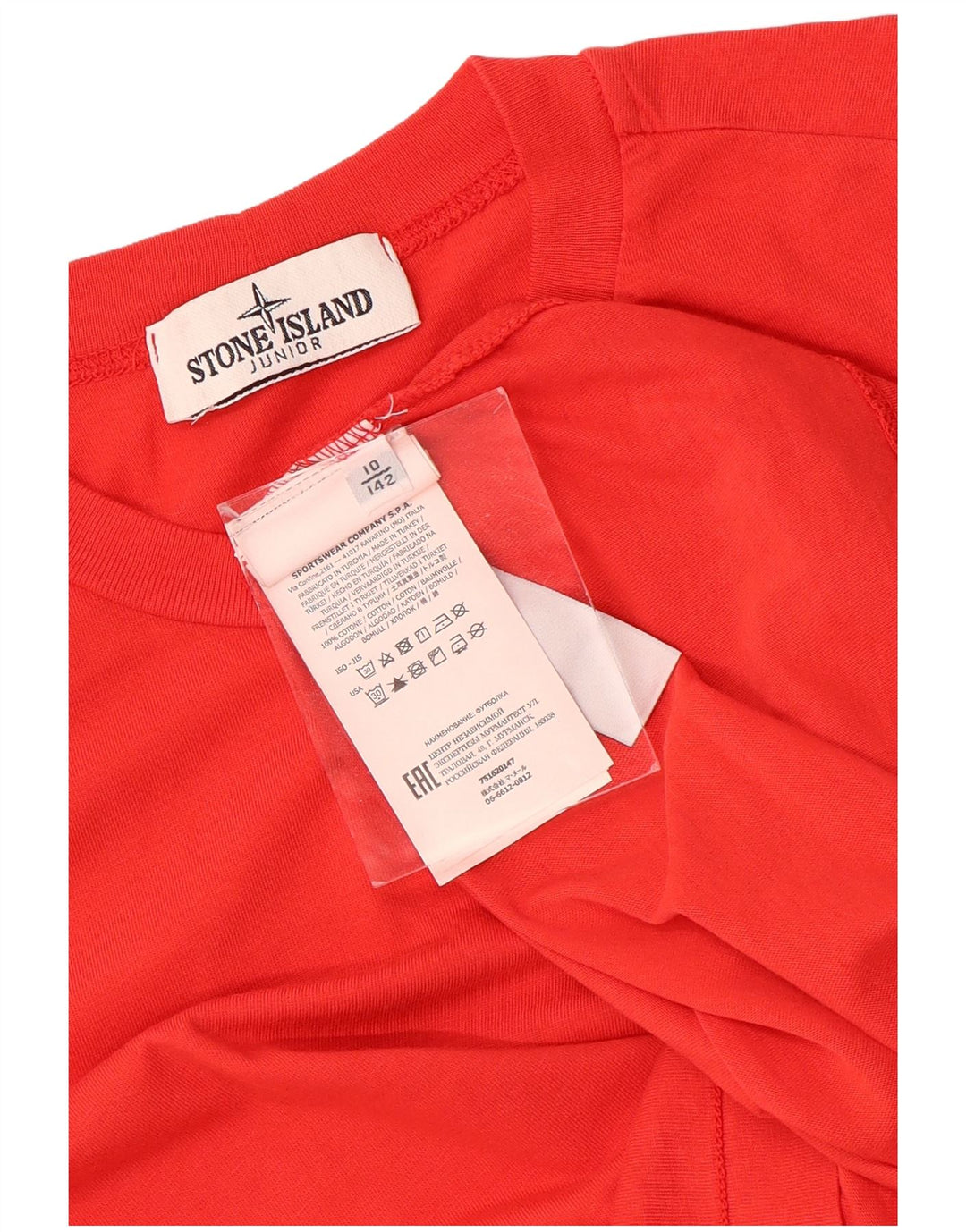 Stone Island Camiseta Niño Top 9-10 Años Rojo Algodón