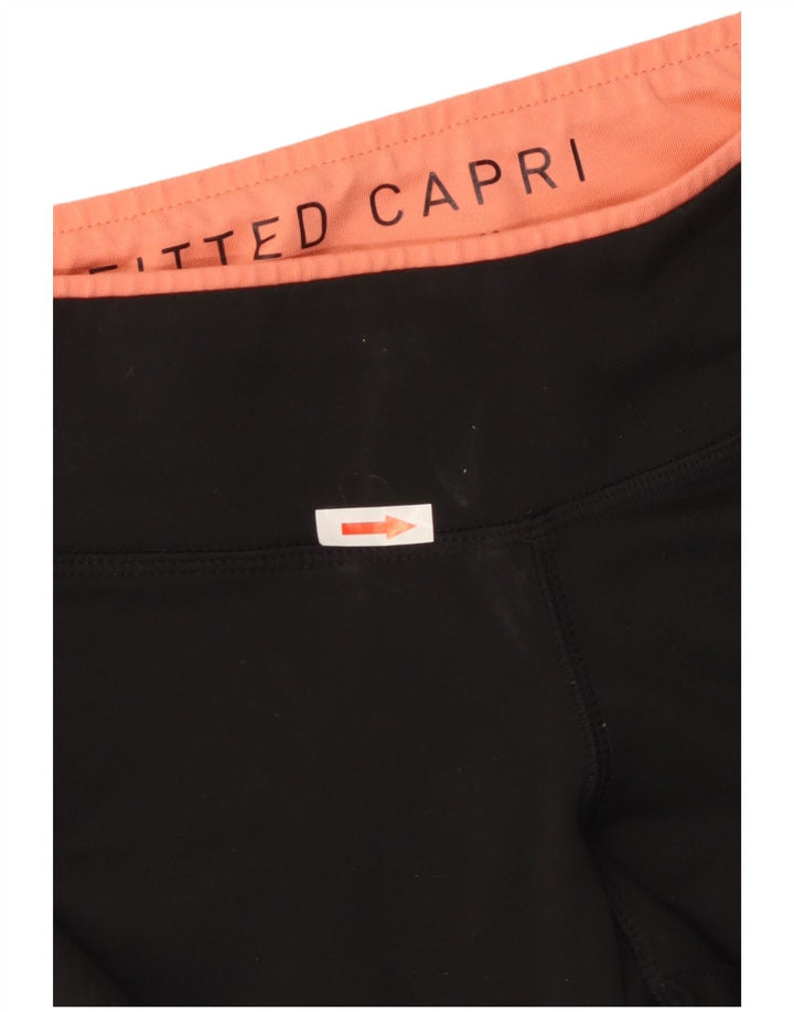 Reebok Leggings Capri Ajustados para Mujer UK 44 Mediano Negro Poliéster