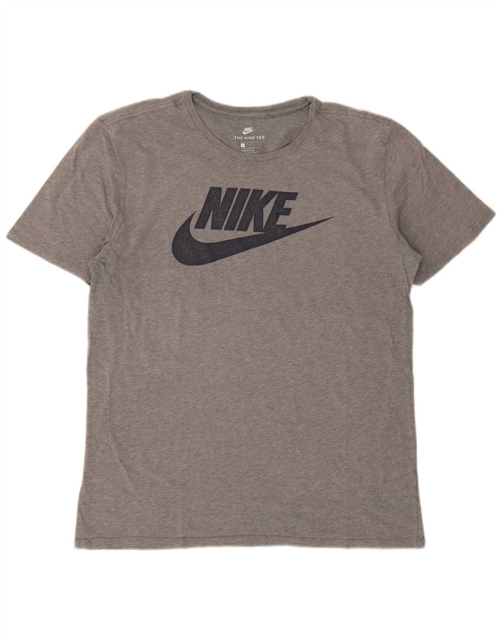 Nike Camiseta con gráfico de corte atlético para hombre, talla grande, gris moteado