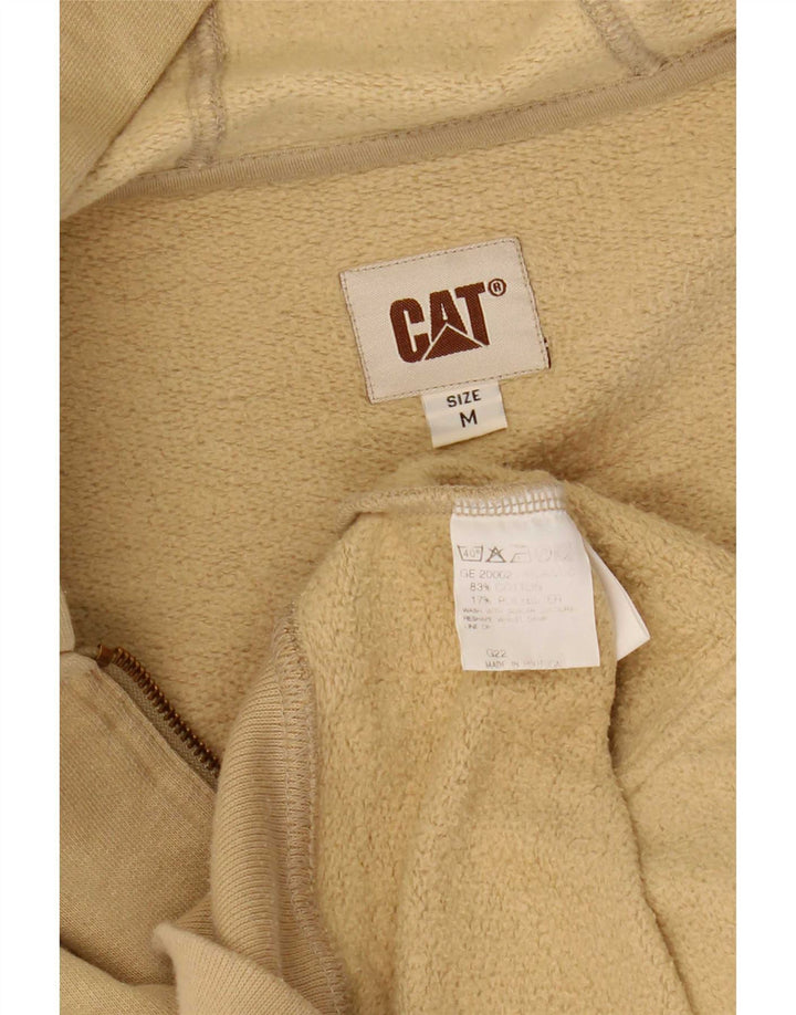 CAT Suéter con capucha y cremallera para hombre Algodón beige medio