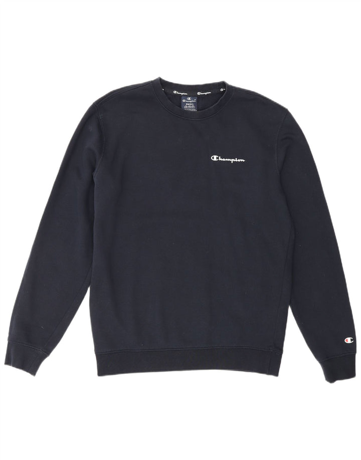 CHAMPION Sudadera gráfica para hombre Jumper Small Azul marino Algodón
