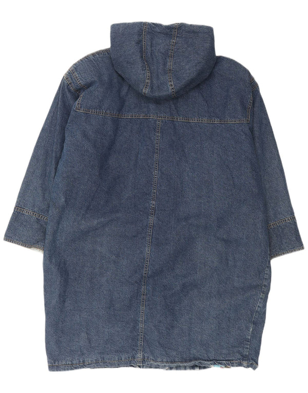 Chillytime Abrigo vaquero holgado con capucha para hombre UK 40 Algodón azul grande