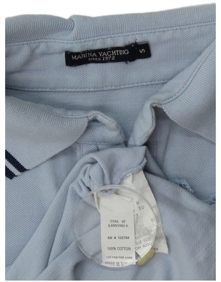 Marina Yachting Polo gráfico para mujer UK 10 Small Blue Cotton