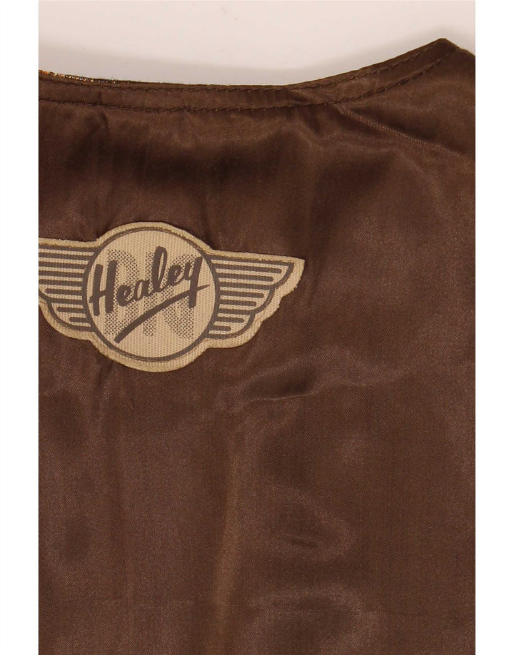 Chaleco vintage para hombre grande marrón geométrico
