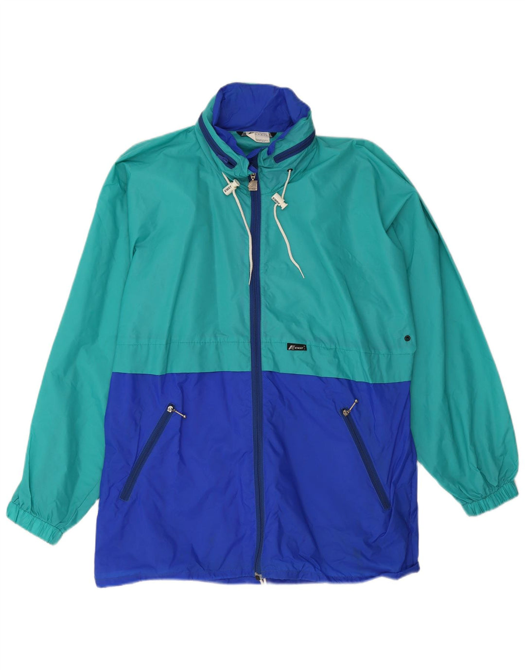 K-Way Chaqueta impermeable con capucha para hombre ES 38 Verde medio Poliamida color block