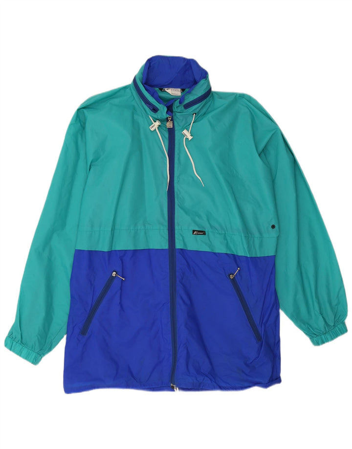 K-Way Chaqueta impermeable con capucha para hombre ES 38 Verde medio Poliamida color block