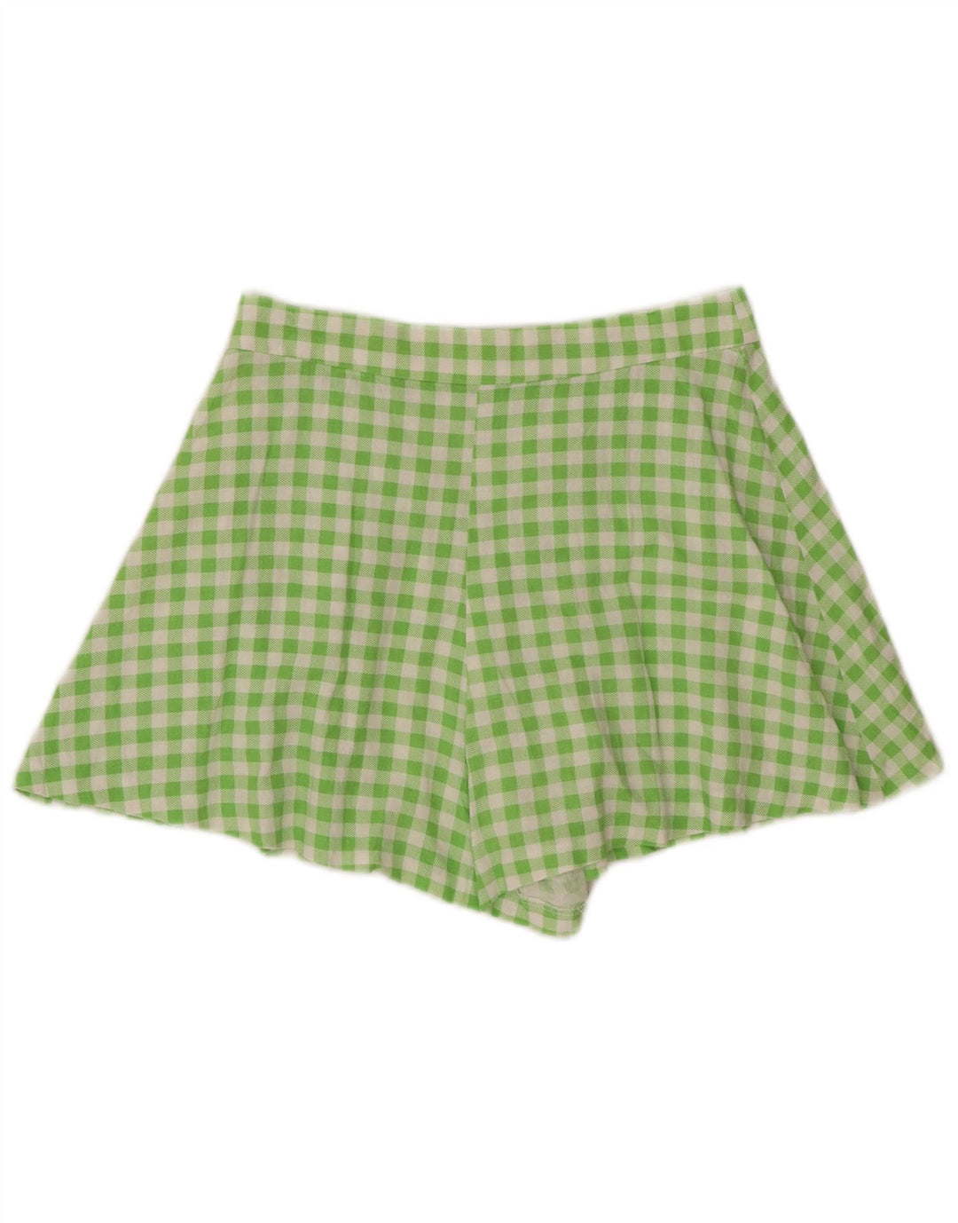 Zara Mujer Pantalones Cortos Casuales Pegged Medium W28 Green Gingham