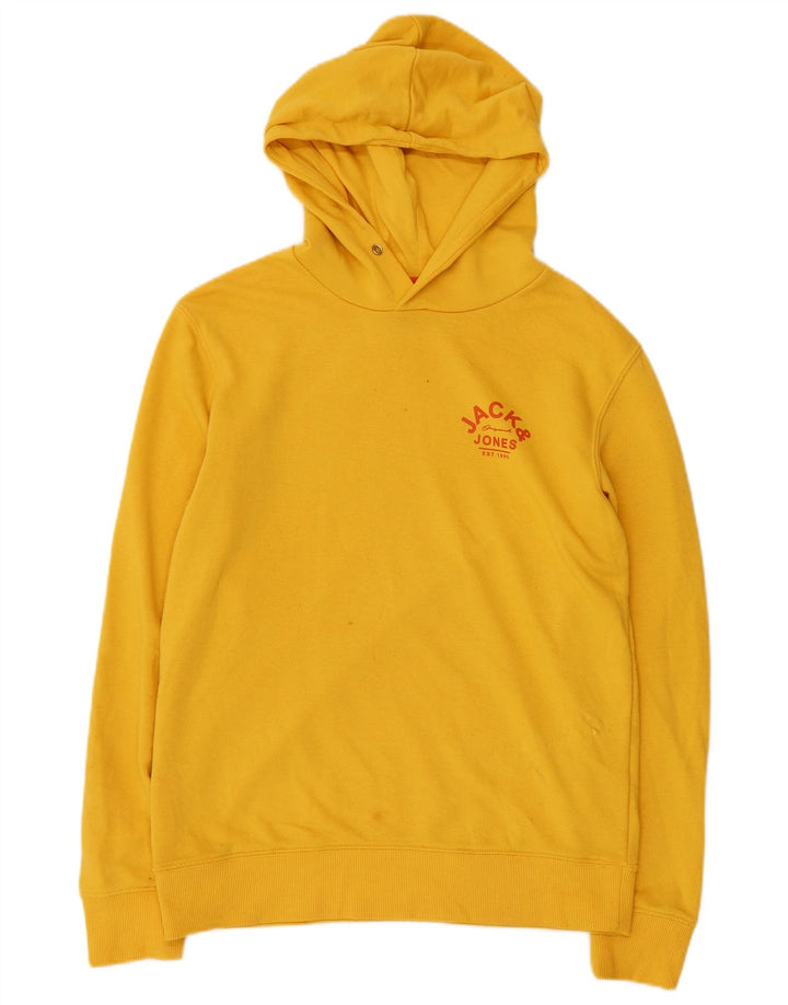 JACK & JONES Hombre Sudadera con capucha Jumper Small Amarillo Poliéster