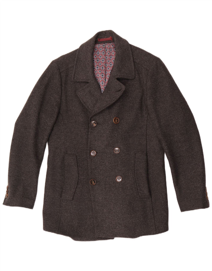Ted Baker Chaquetón para hombre Talla 3 Lana gris medio