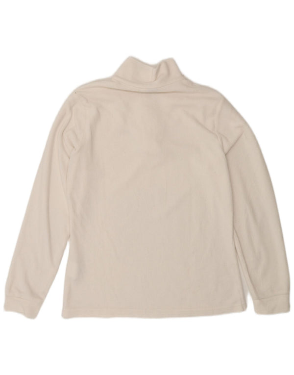 Brugi Jersey de forro polar con cuello y cremallera para mujer UK 44 Poliéster blanco mediano
