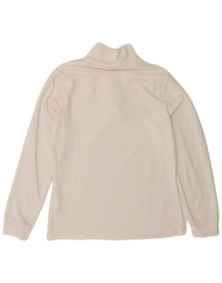 Brugi Jersey de forro polar con cuello y cremallera para mujer UK 44 Poliéster blanco mediano
