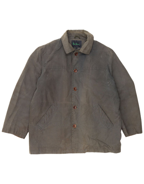 Chaqueta de algodón encerado Sherpa para hombre Boden UK 38 Algodón gris medio