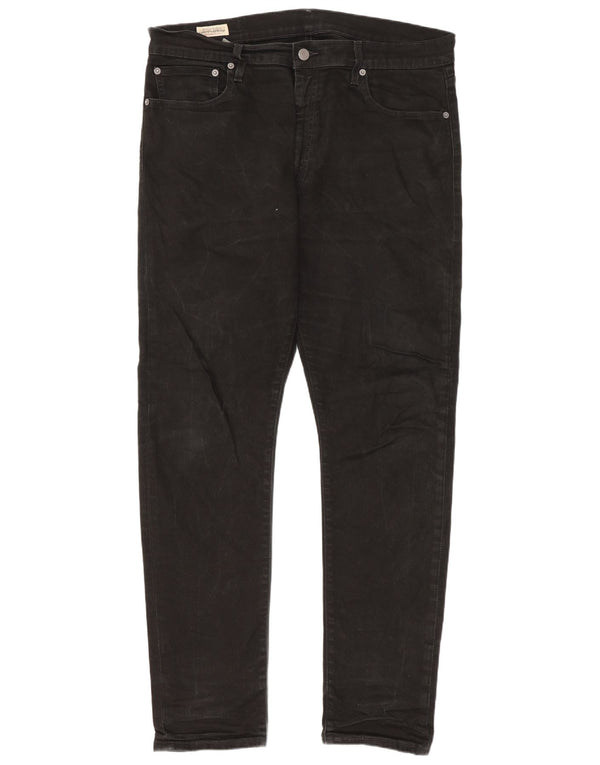 Levi's Hombre 512 Tapered Slim Jeans W36 L32 Algodón Negro