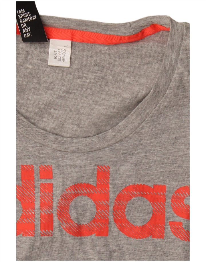 Adidas Camiseta gráfica para mujer Top UK 12 Gris medio