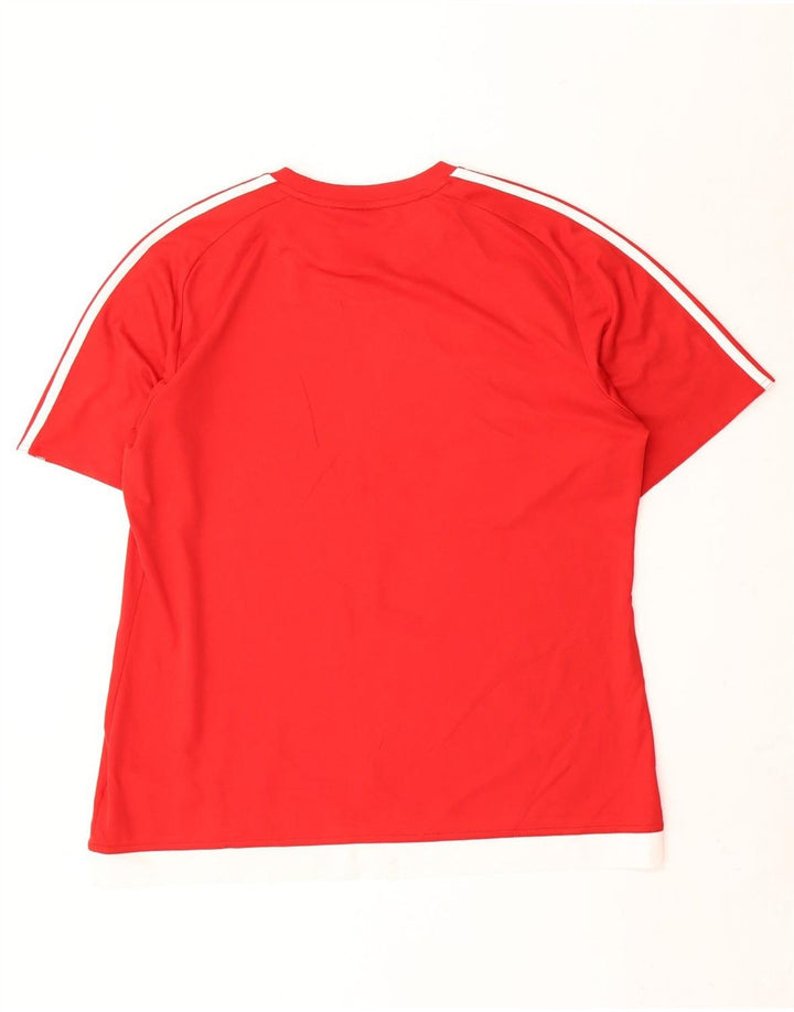 Adidas Hombre Climalite Camiseta Top Grande Rojo Colorblock Poliéster