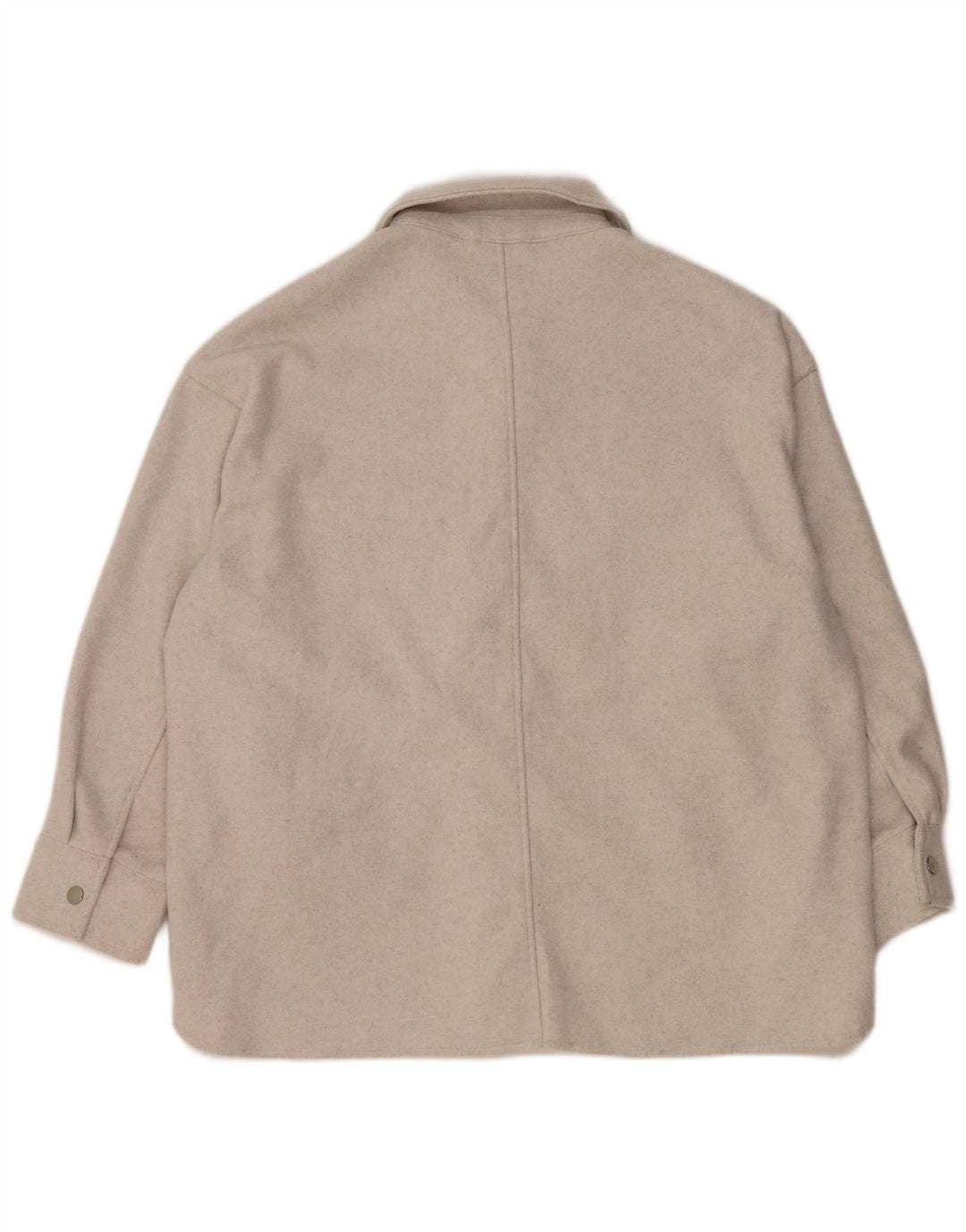Zara Camisa De Forro Polar De Gran Tamaño para Mujer UK 46 Poliéster Gris Grande