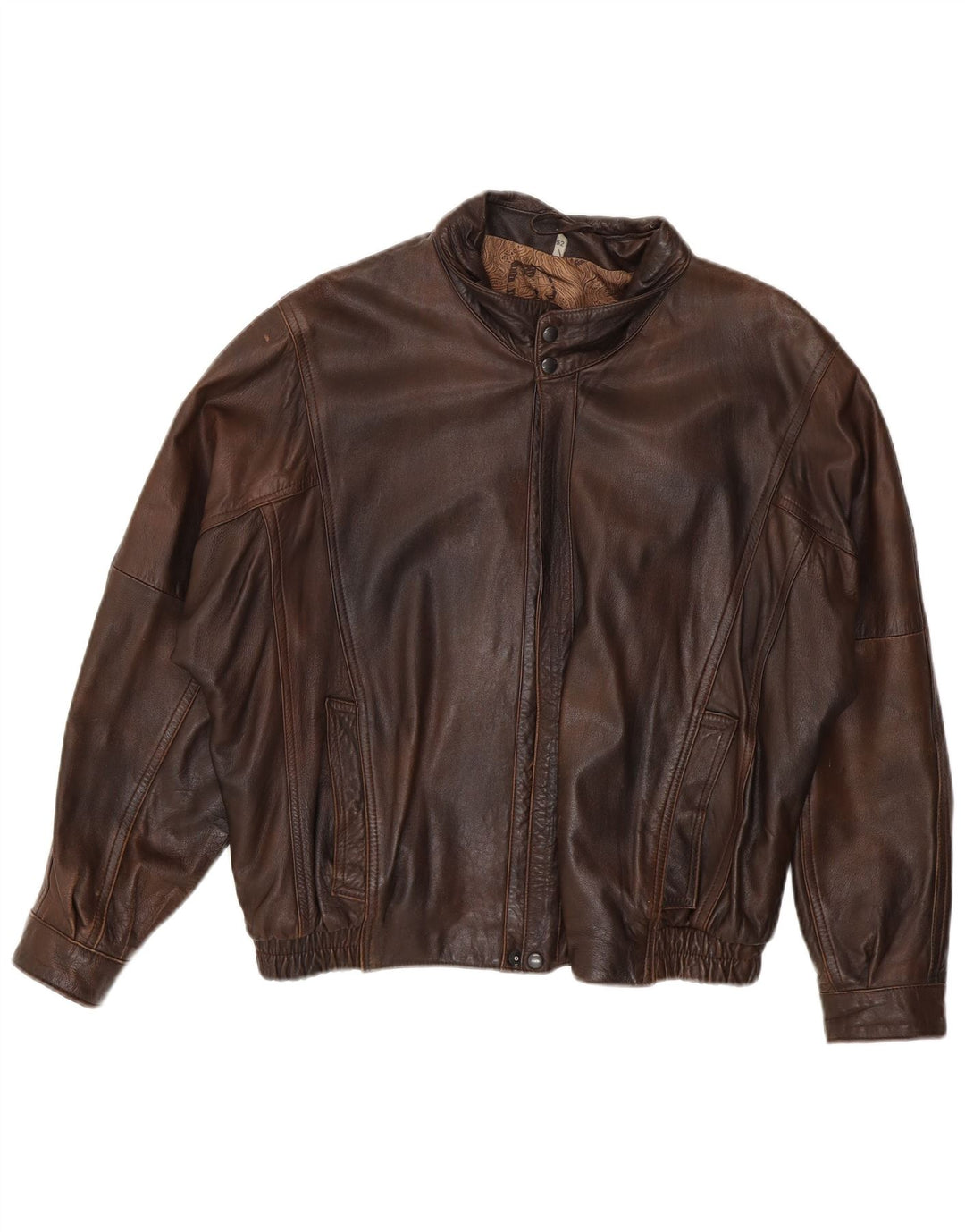 Chaqueta de cuero vintage para hombre IT 52 XL Marrón