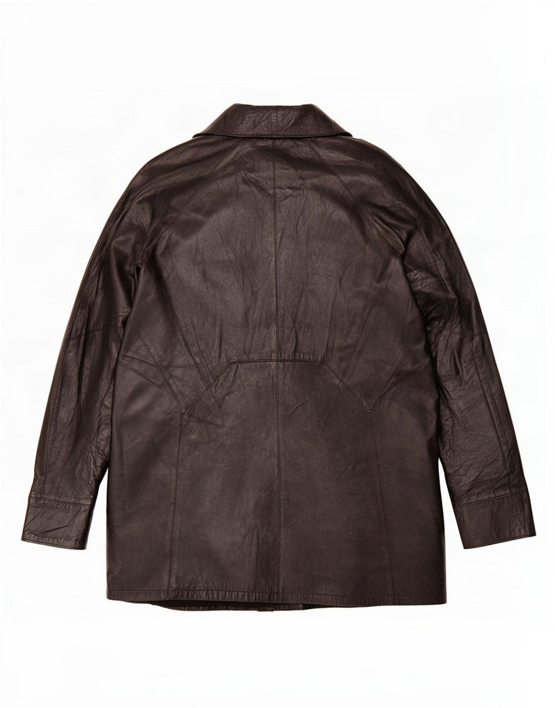 Vintage mujer abrigo de cuero de gran tamaño IT 46 Grande Negro