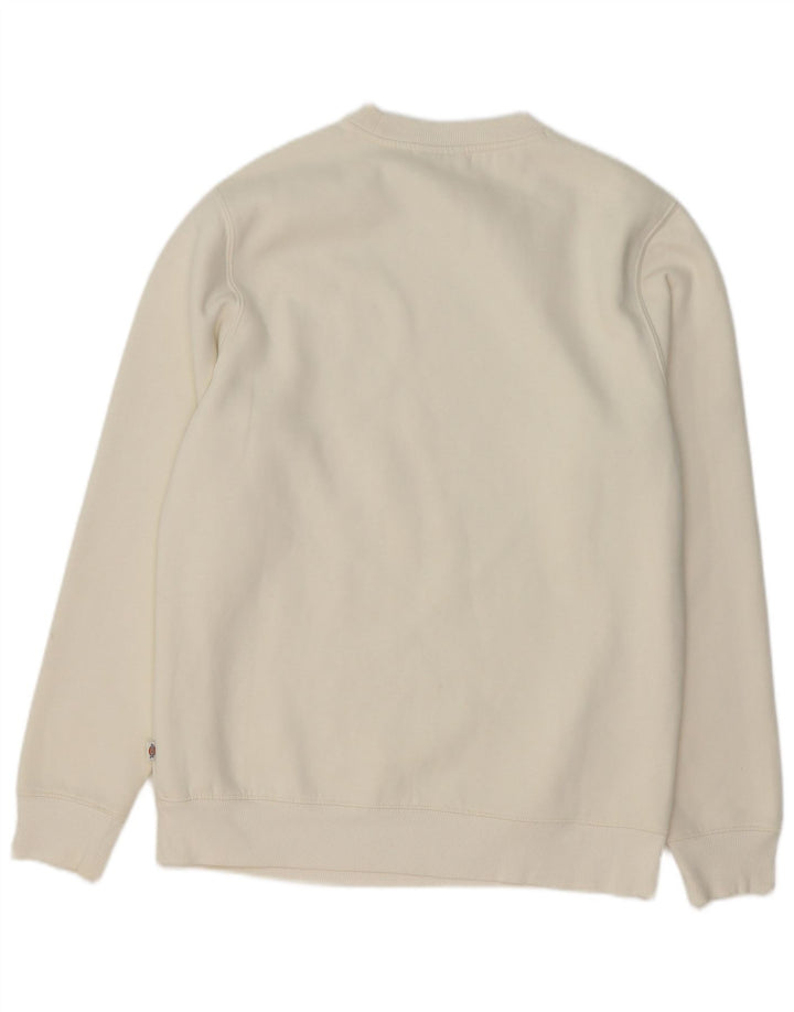 DICKIES Sudadera tipo jersey para hombre de algodón blanco roto mediano