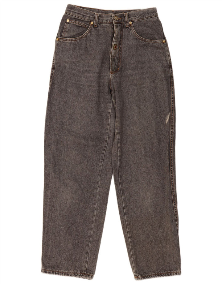 Vintage mujer cintura alta jeans cónicos IT 46 Grande W28 L29 Algodón Gris