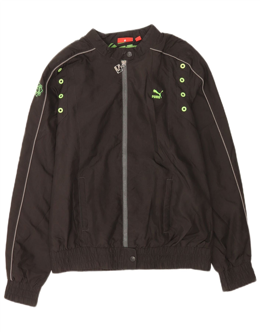 Puma Chaqueta Bomber para Mujer UK 12 Mediana Negro Poliéster