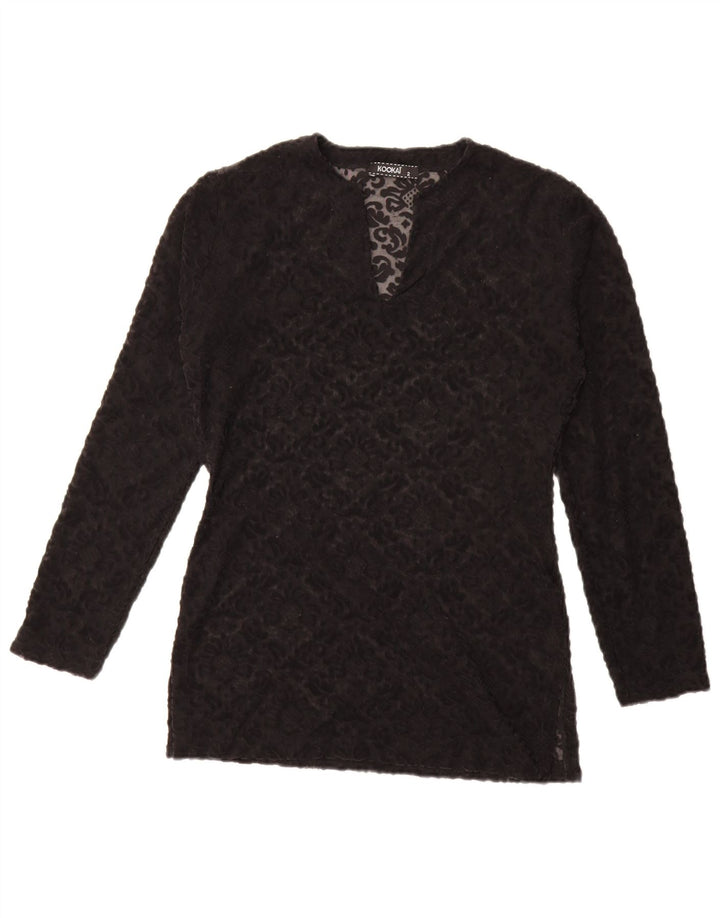 Kookai Top transparente de gran tamaño para mujer US 2 XS Negro Floral