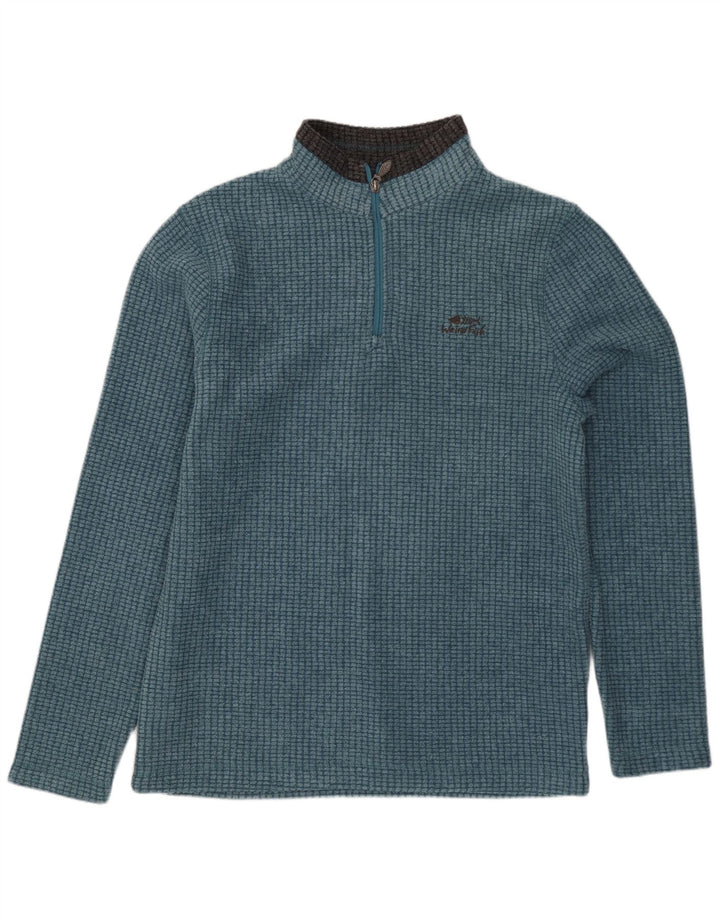 Weird Fish Jersey de forro polar con cuello y cremallera para hombre pequeño poliéster azul