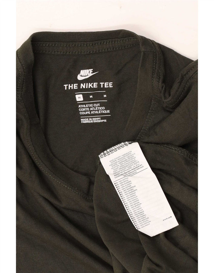 Camiseta Nike de corte atlético para hombre, parte superior de algodón verde medio