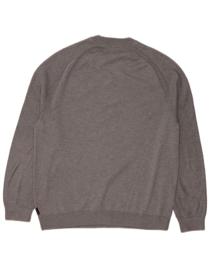 Ted Baker - Jersey de cuello redondo para hombre, talla 4, poliéster gris grande