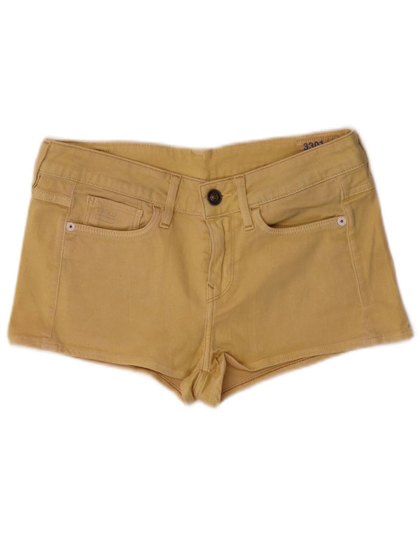 G-Star Mujer 3301 Denim Hot Pants W26 Pequeño Algodón Amarillo