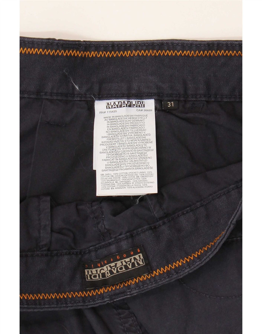Napapijri Pantalones cortos chinos para hombre W31 Medium Azul marino Algodón