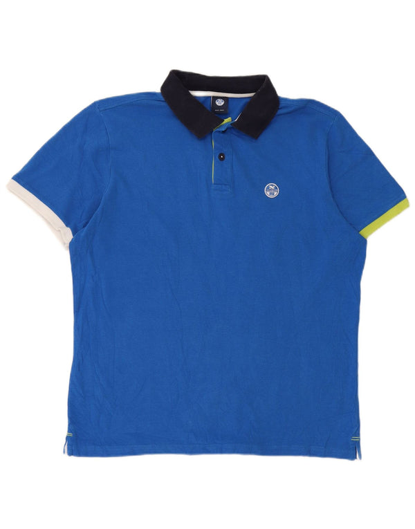 Polo North Sails para hombre con bloques de color azul pequeño