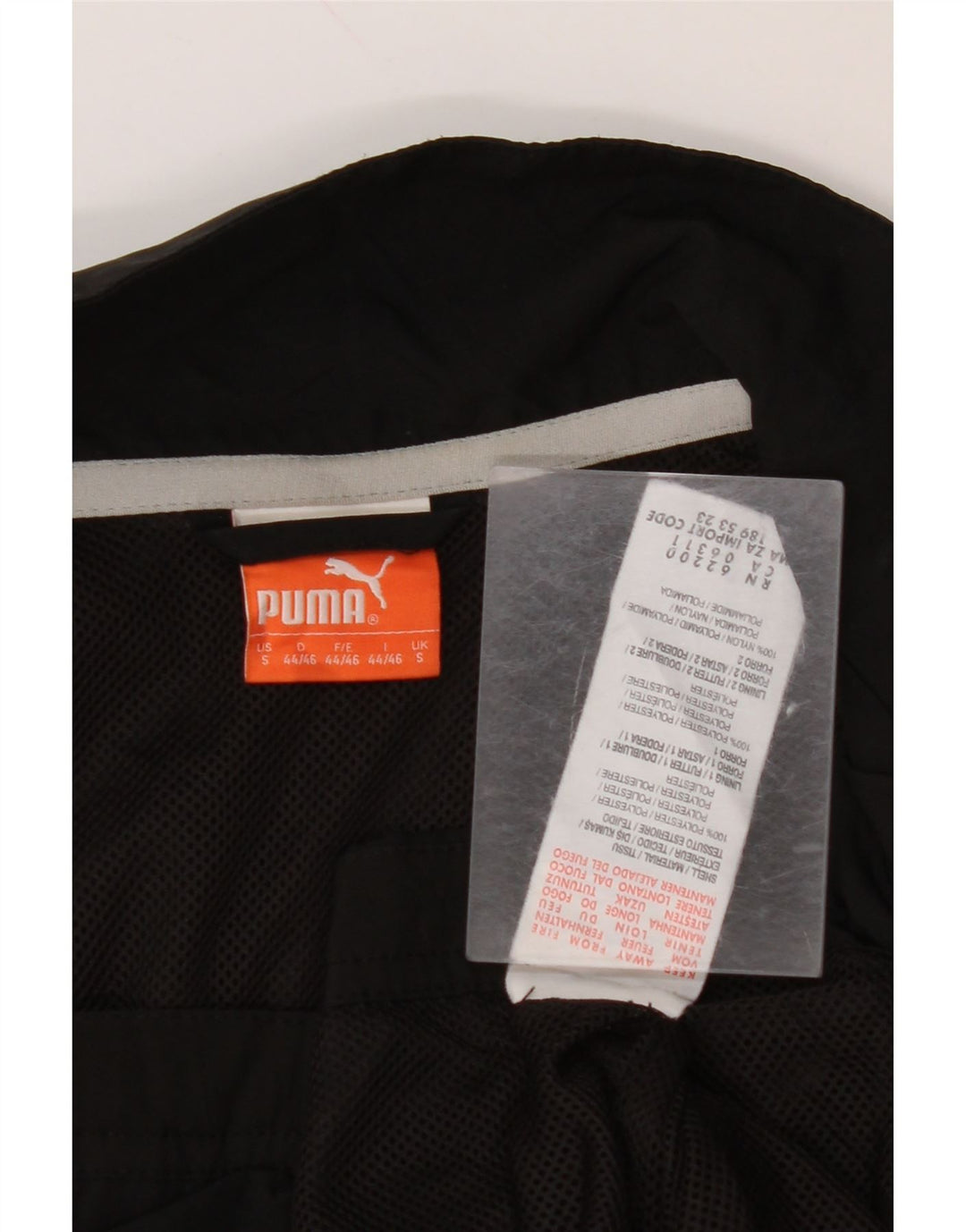 PUMA Mens Graphic Chándal Top Chaqueta Pequeña Poliéster Negro