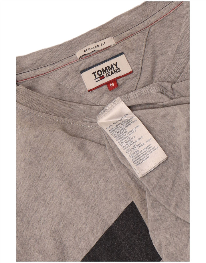 Tommy Hilfiger Camiseta con gráfico de ajuste regular para hombre Top de algodón gris medio