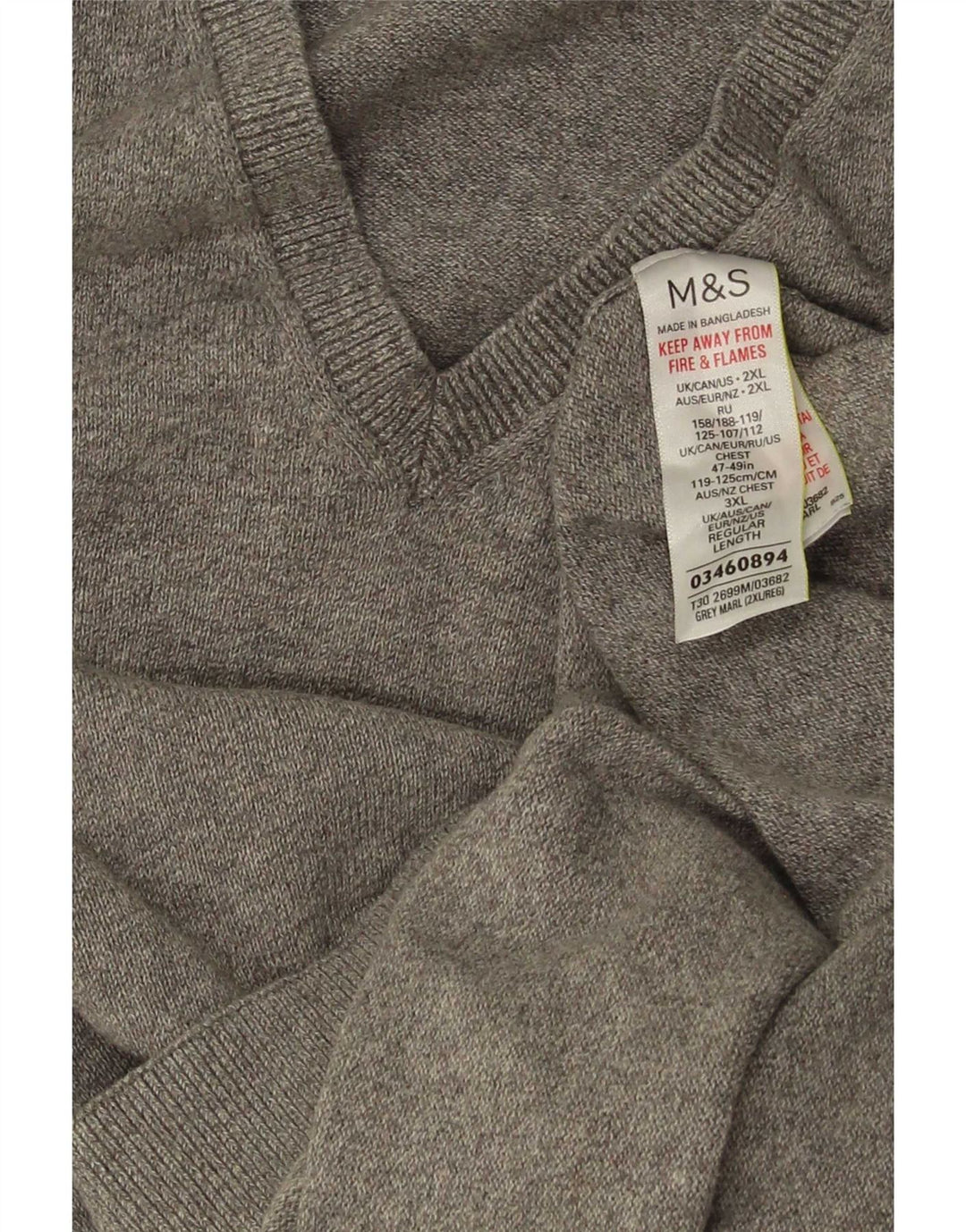 Marks & Spencer - Camiseta sin mangas para hombre, talla 2XL, algodón gris