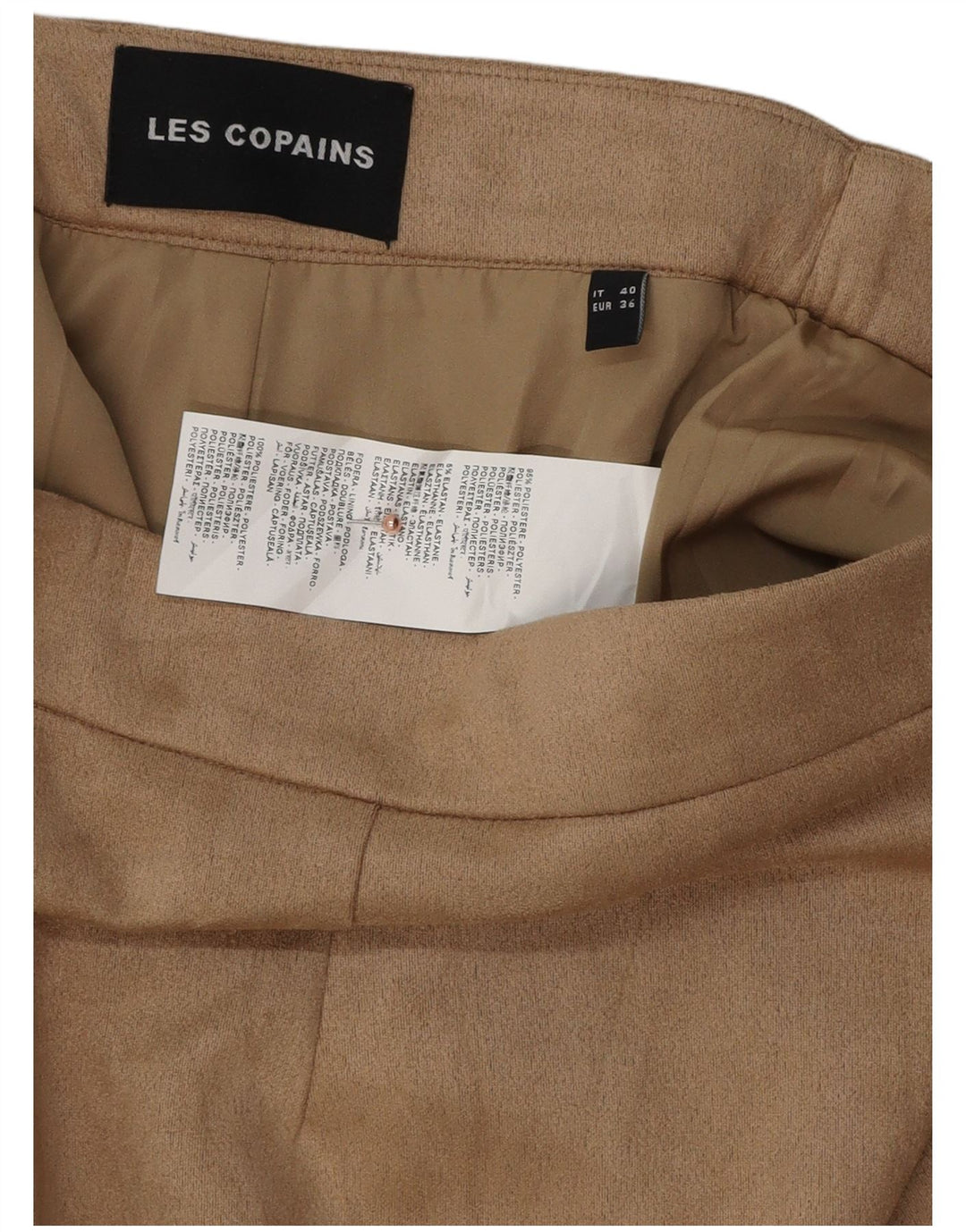 Les Copains Minifalda de cintura baja para mujer IT 40 Small W30 Poliéster beige